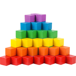 正方体长方体数学教具彩色积木小方块小学正方形立方体20mm小木块