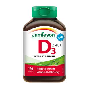 【自营】Jamieson健美生维生素D3 2500IU片剂 180粒