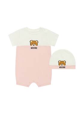Moschino/莫斯奇诺 婴童泰迪熊爬行服帽子套装