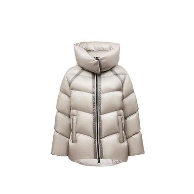 绫致ONLY2025冬季新款90白鸭绒时尚感立领连帽羽绒服女