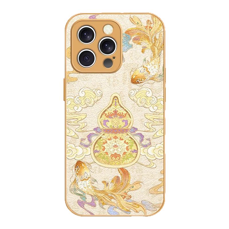 锦鲤好运葫芦适用苹果14/13promax手机壳新品高级感iPhone17pro网红爆款手机壳16/15好看的外壳防摔保护套女