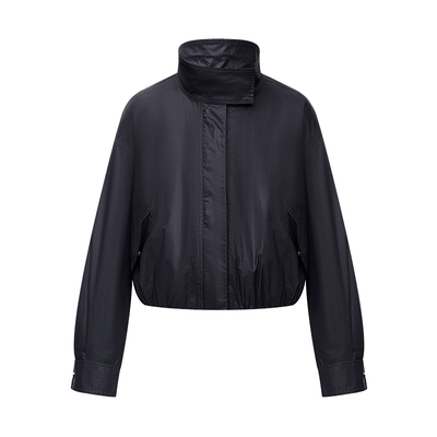 LILY立领短款通勤帅气复古夹克