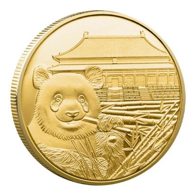 四川天府熊猫纪念金币浮雕纪念章旅游景区收藏币大熊猫文创小礼品