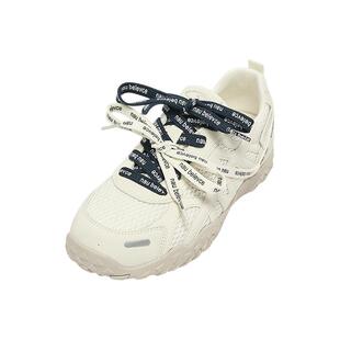 三福女运动鞋春季酷感泽西字母绑带网面圆头慢跑鞋女鞋854376