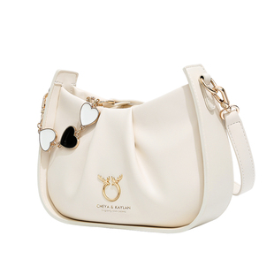 情人节礼物一鹿有你云朵包包女2026新款百搭单肩斜挎包腋下褶皱包