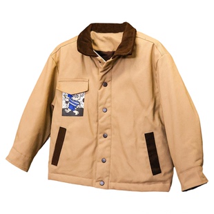 童装卡通印花撞色翻领夹棉加厚保暖男孩中大童外套棉衣棉服Q906