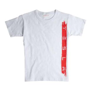 Tesla/特斯拉童装 赛车条纹 短袖t恤纯棉制成童趣灵感柔软亲肤
