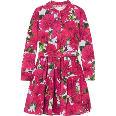 【折扣】Oscar de la Renta 女配腰带印花棉质长袖连衣裙