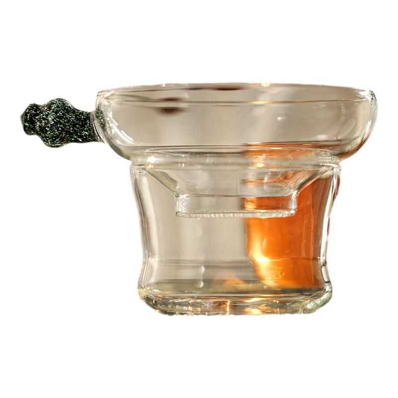 禾器茶滤一体玻璃茶漏滤网配件