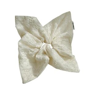 韩系奶白色印花方巾大肠发圈女2025新款甜美头圈发绳丸子头发饰品