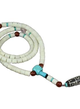 毛衣链白玉菩提竹节石佛珠配饰