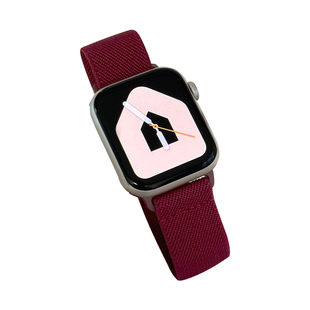 适用苹果手表iwatch10表带applewatch9表带s11磁吸S10回环S9编织S8表带7秋冬6女款酒红色尼龙表带时尚运动