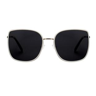 周雨彤同款白框近视墨镜女款可配度数防晒带白色边框白边太阳眼镜