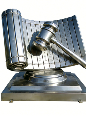 不锈钢镜面法治廉政主题雕塑定制