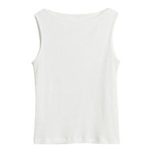 吊带背心女夏外穿2025新款杏色圆领休闲简约时尚百搭薄款打底上衣