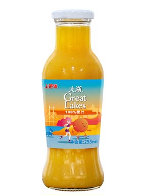大湖橙汁苹果葡萄100%纯果汁饮料无添加包邮正品255ml*2瓶装旗舰