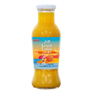 大湖橙汁苹果葡萄100%纯果汁饮料无添加包邮正品255ml*2瓶装旗舰