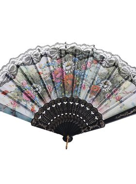 夏季日式清新布面扇子古风便携