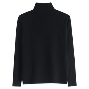 明星周也同款黑色打底衫半高领毛衣女秋冬新款修身内搭针织衫上衣