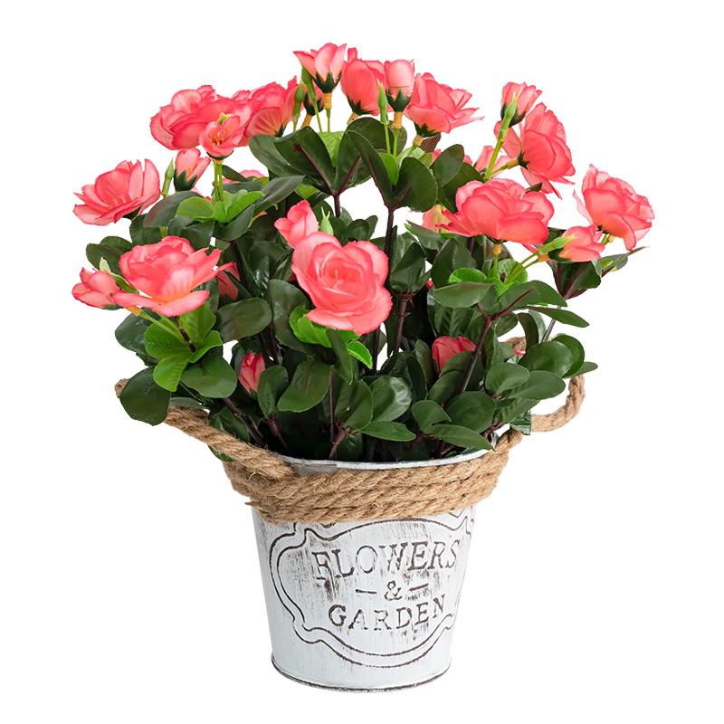 杜鹃花小盆栽假花仿真花绿植小摆仿真花