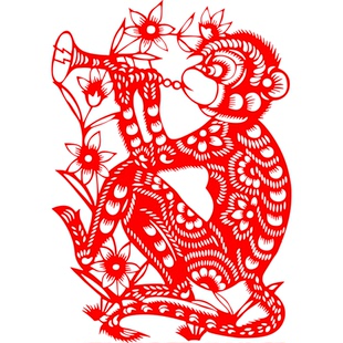 12十二生肖窗花剪纸贴鼠牛虎兔龙蛇马羊猴鸡狗猪年不干胶成品装饰