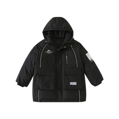 儿童羽绒服男童冬装2025新款洋气中大童冬季加厚中长款白鸭绒外套