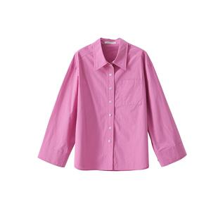 POPCHRIO欧可芮◆慵懒风宽松纯棉长袖防晒衬衫小个子休闲短裤套装