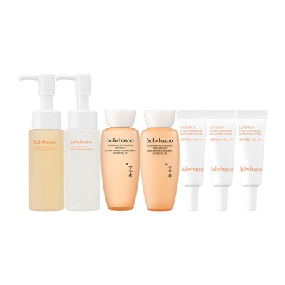 【天猫U先】滋盈琉光水乳+洁面+洁颜油+防晒乳+满545-56券