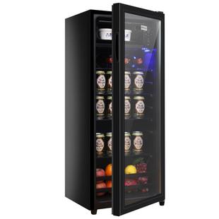 荣事达冰吧小型单门小冰箱家用客厅办公室透明饮料保鲜茶叶冷藏柜