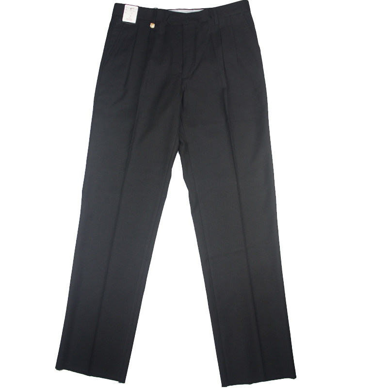 啄木鸟男士西裤中老年双褶高腰商务正装直筒宽松春夏季职业西装裤