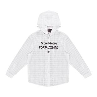 FDR官方店 美式机理面料可调节连帽长袖衬衫女春夏薄款衬衣开衫