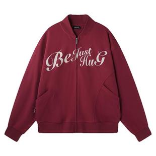 BJHG不计后果新年红印花运动卫衣棒球服男款春新款情侣美式外套女