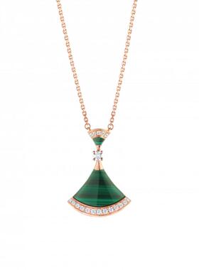 【自营】中古99新宝格丽Divas' Dream系列项链孔雀石镶钻吊坠项链