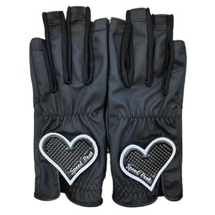 韩国高尔夫手套女防晒露指薄款黑色女款双手触屏式防滑耐磨glof