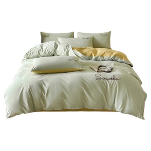 新款春夏季全棉水洗棉四件套纯棉亲肤被套床单床笠款简约宿舍床品