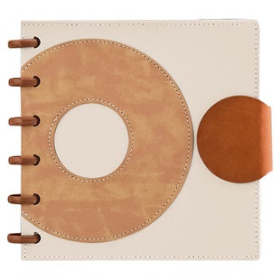 文创艺原创蘑菇扣活页盖章本旅行打卡敲章集邮空白手账质感皮面便携文创故宫纪念博物馆印章收集本简约高颜值