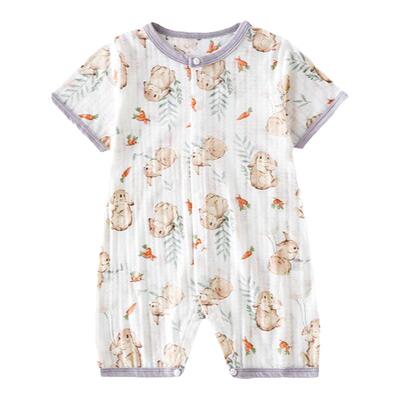 欧孕婴儿衣服夏季纯棉连体衣薄款空调服新生儿长短袖爬服宝宝哈衣