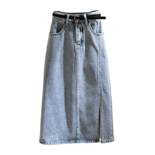 牛仔a字裙女夏季新款大码胖妹妹百搭中长款包臀高腰显瘦半身裙潮
