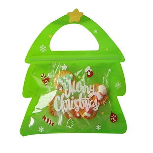 圣诞节开窗糖果袋饼干礼品包装袋圣诞树雪人自立食品零食自封袋