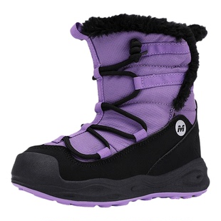 东北哈尔滨加厚儿童雪地靴加绒高筒靴子中大童钢爪防滑户外大棉鞋