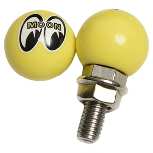 mooneyes复古机车摩托车改装通用个性车牌框螺丝 气门嘴帽