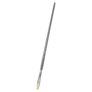 马利扁圆峰猪鬃油画笔刷子长杆数字油画笔小学生初学者美术专用水粉丙烯水彩扁头圆头专业级油画笔