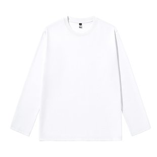 班尼路S&K重磅纯棉长袖t恤男秋冬季宽松打底衫男款白色保暖秋衣男