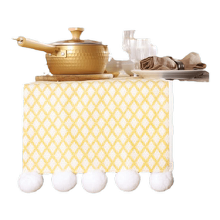 阳春小镇新中式桌旗家用客厅布艺桌巾餐厅餐桌旗桌布长条桌旗布