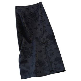 拉夏贝尔国风半身裙女秋冬2025新款中长裙高级感新中式直筒包臀裙