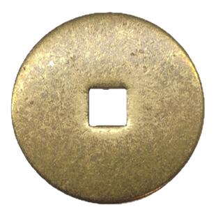 光面无字铜钱币外圆内方平安铜钱现代黄铜家居吉祥物直径约25毫米