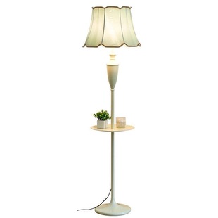 奶油风客厅沙发旁边置物架立式落地灯一体高级感氛围法式床头台灯