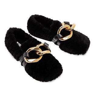 Toomanyshoes女鞋北极星豆豆鞋一脚蹬乐福鞋外穿毛毛鞋