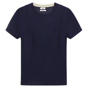 IMMI 设计师品牌25秋冬新品休闲羊毛假两件短袖针织衫SOLSOL