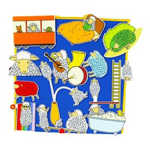 绿绵羊在哪里where is the green sheep毛毡英文绘本教具儿童玩具